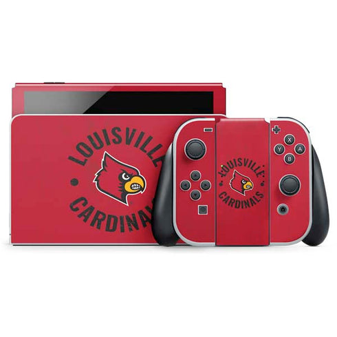 University of Louisville Cardinals Faded Nintendo Switch OLED (2021) Skin